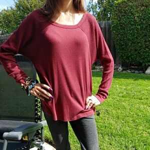 Thin, soft thermal style long sleeve shirt.